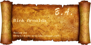 Bink Arnolda névjegykártya